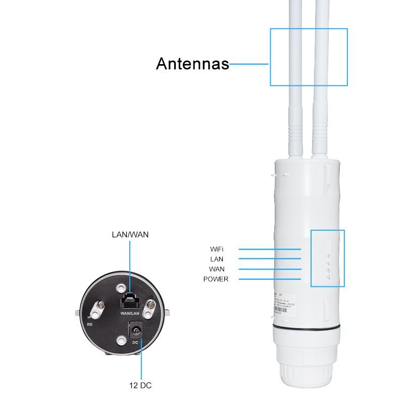 KuWFi 1200Mbps 100-300 meters wifi coverage IP65 waterproof Outdoor Access Point with 1000Mbps port