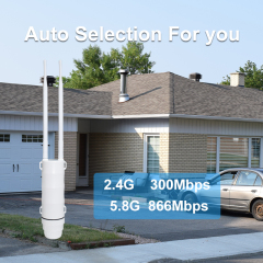 KuWFi 1200Mbps 100-300 meters wifi coverage IP65 waterproof Outdoor Access Point with 1000Mbps port