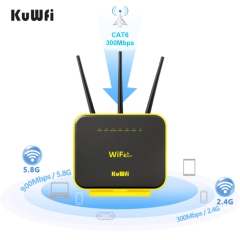KuWFi CAT6 Dual Band 1200Mbps 4G LTE CPE Router with Sim Card Slot