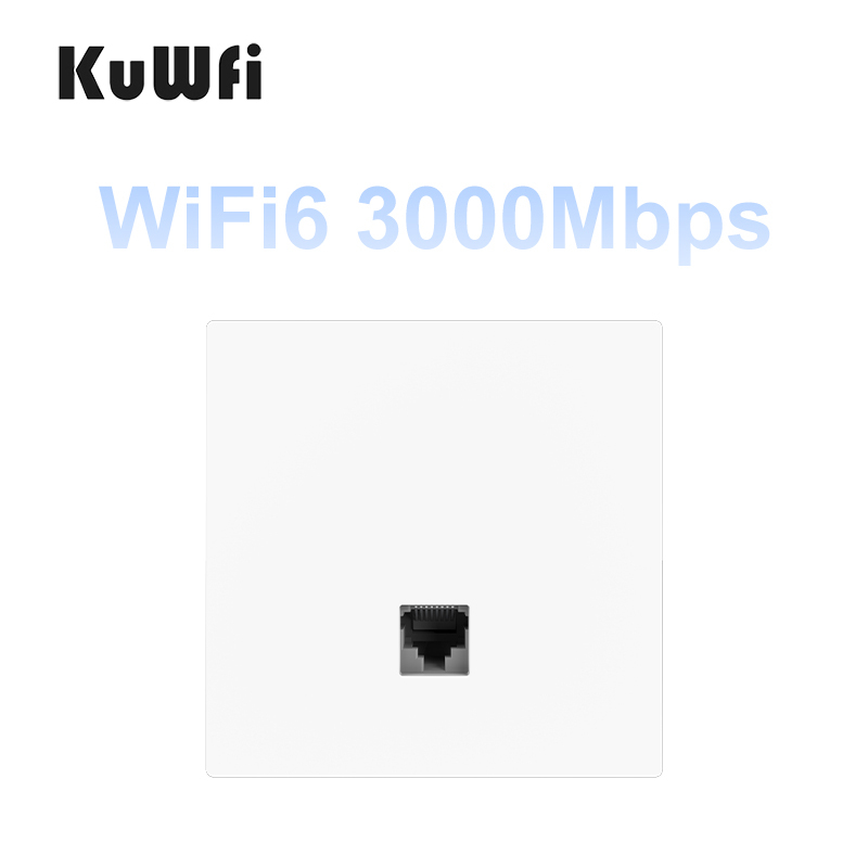 KuWFi WiFi6 3000Mbps Seamless Roaming Inwall ap 48V POE Built in Antenna VLAN Inwall Access Point
