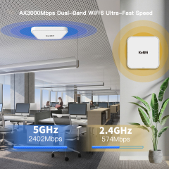 KuWFi Dual Band 2.4G 5.8G 3000Mbps Gigabit Wifi Ceiling ap Wireless Ceilling ap for Indoor Use