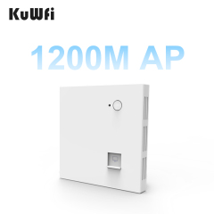 KuWFi WiFi6 1200mbps Dual Band 48V POE 128users Wall Mount Wireless in-wall access point for Home