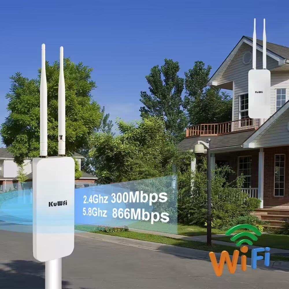 KuWFi 1200Mbps dual band seamless roaming gigabit RJ45 Port IP65 Outdoor waterproof wireless Access Point