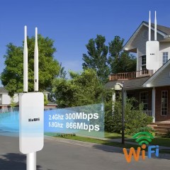 KuWFi 1200Mbps dual band seamless roaming gigabit RJ45 Port IP65 Outdoor waterproof wireless Access Point