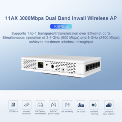 KuWFi 3000Mbps Seamless Roaming Inwall Wifi ap Poe 48V USB Port Indoor Inwall Access Point with Full Gigabit Port