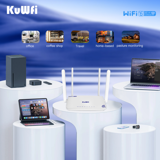 KuWFi Wi-Fi6 Router Support Lock Band Watchdog 4g Wireless SIM Card Router