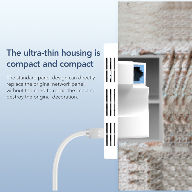 KuWFi WiFi6 1200mbps Dual Band 48V POE 128users Wall Mount Wireless in-wall access point for Home