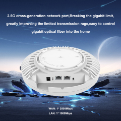 KuWFi Tri-Band 5400Mbps 2.5G WAN Remote Management LED Display Ceiling Access Point For Hotel Use