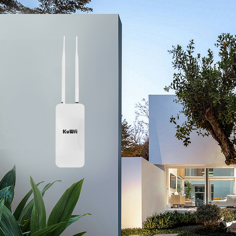 KuWFi 1200Mbps 2.4G&5.8G AP Repeater Mode 100Mbps RJ45 Outdoor Access Point with SMA Antenna