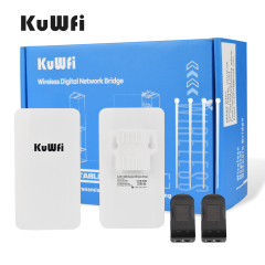 KuWFi 1km 2.4G Full Band Wifi Distance ip65 Point to Multipoint Wireless Elevator Bridge For wifi transmission