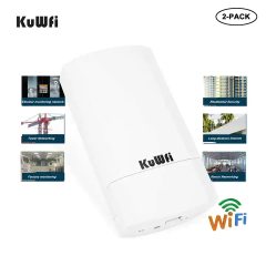 KuWFi 900Mbps CPE 5.8G 2KM Long Range Point to Point Waterproof Wireless Wifi Bridge for wifi transmission