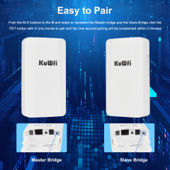 KuWFi 1km 2.4G Full Band Wifi Distance ip65 Point to Multipoint Wireless Elevator Bridge For wifi transmission