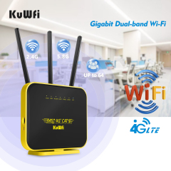 Cat9 Speed KuWFi 1200Mbps Detachable antenna Full Gigabit VPN Function Indoor 4g Wireless Router with 4*RJ45 Port