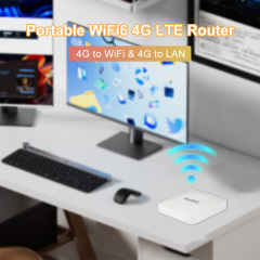 KuWFi 300Mbps 2.4G Hotspot Wi-fi6 32users LAN Port Pocket Mobile 4G+ Wifi Lte Router for RV Park