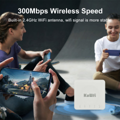 KuWFi 300Mbps 2.4G Hotspot Wi-fi6 32users LAN Port Pocket Mobile 4G+ Wifi Lte Router for RV Park