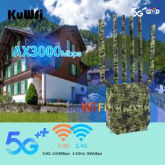 KuWFi Multi Sim Router AX3000 NSA SA 2.5G Port IP67 Waterproof Outdoor WiFi 5g Sim Router for Pier Use