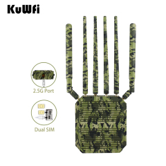 KuWFi Multi Sim Router AX3000 NSA SA 2.5G Port IP67 Waterproof Outdoor WiFi 5g Sim Router for Pier Use