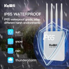 KuWFi 3000Mbps WiFi6 Repeteur Community Wifi 2.5G Port Waterproof IP65 Outdoor Access Point for Village