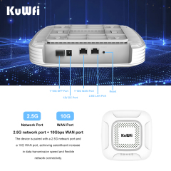 KuWFi WiFi7 AP 9Gbps Tri-band Gigabit Port 48V POE indoor Ceiling Access Point for for Office