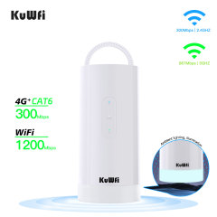 10000mAh Solar Power Bank KuWFi 1200Mbps 4G+ Cat6 Router Color Camping Light IMEI 4G WiFi Router for Camping