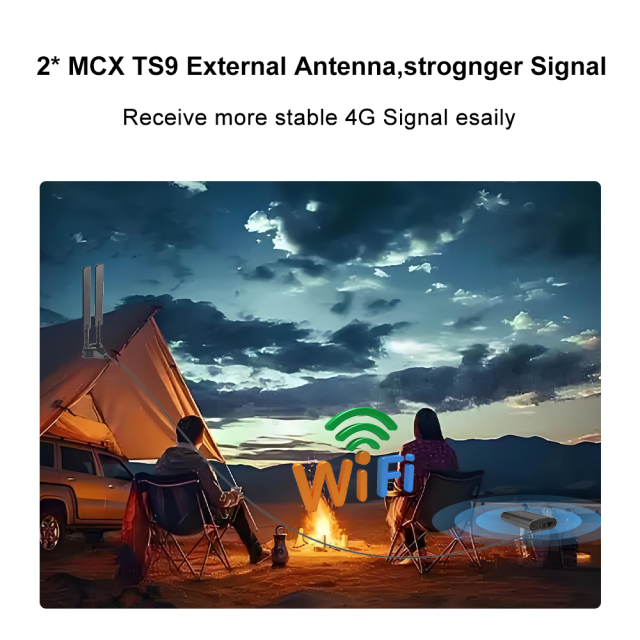 KuWFi Flashlight+LAN Port+TS9 Antenna Cat6 6400mAh Battery Portable Outdoor 4G+ wifi Router with Sim Card Slot