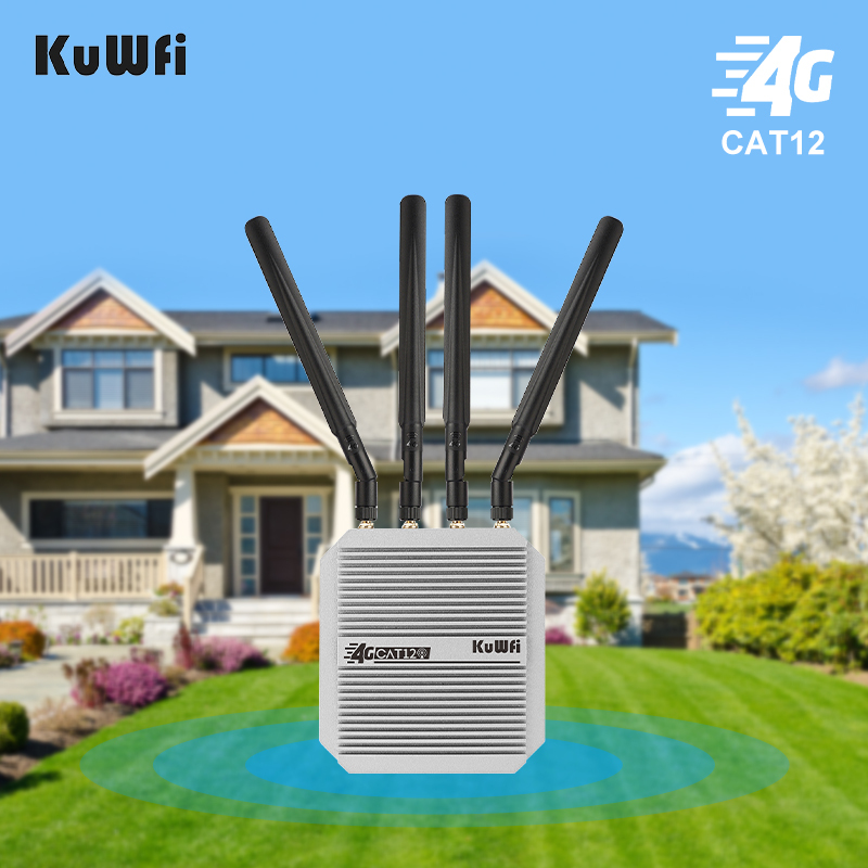 KuWFi 2.4G&5.8GHz 1800Mbps Gigabit Port Cat12 Speed  4g+ Outdoor IP67 4G Sim Card Router