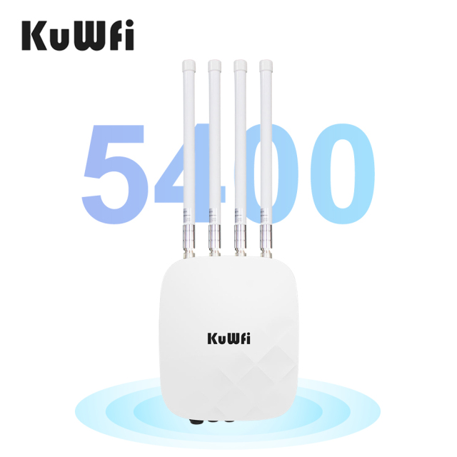 KuWFi AX5400 Dual Band Industrial AP 360° Wifi6 Repeater GE IP67 Long Range Outdoor Wifi Access Point