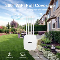 KuWFi AX5400 Dual Band Industrial AP 360° Wifi6 Repeater GE IP67 Long Range Outdoor Wifi Access Point