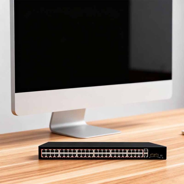 KuWFi 48 Port Poe104Gbps VLAN High Density Full Gigabit Industrial-Grade Lightning Uplink SFP 48v Poe Switch