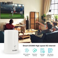 KuWFi NSA/SA AX3000 High Speed Gigabit RJ45 Port Wifi 6 5g WiFi SIM Card Router with RJ11 Port
