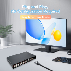 KuWFi 48 Port Gigabit Industrial-Grade Lightning One-Key VLAN Network 48v 1000Mbps Uplink SFP Etherne Switch