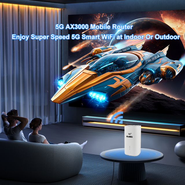 KuWFi 3000Mbps dual band VPN Office Home Lock Band indoor 5g Wifi6 Lte Wifi Router with 3*1000Mbps Port