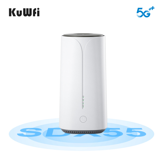 L2TP PPTP KuWFi 5g Cpe 3000Mbps Dual Band Modem Wifi6 128users Network 5g Sim Router with 2.5Gbps LAN Port