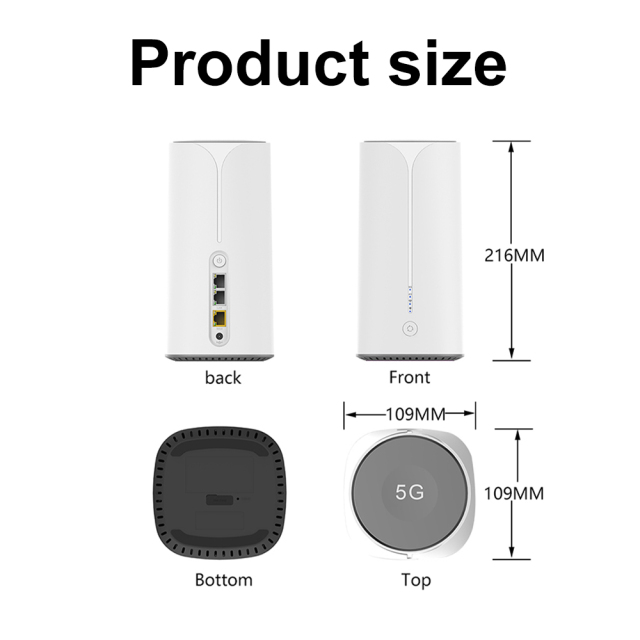 L2TP PPTP KuWFi 5g Cpe 3000Mbps Dual Band Modem Wifi6 128users Network 5g Sim Router with 2.5Gbps LAN Port