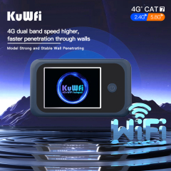 KuWFi CAT7 1200Mbps Dual Band Global Band Travel Hotspot Pocket 4g+ Mobile Sim Card Lte Router