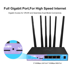 KuWFi Global Band NR SA NSA L2TP OpenVPN Industrial Gigabit Port 5g Cpe Router with Dual Sim Card Slot