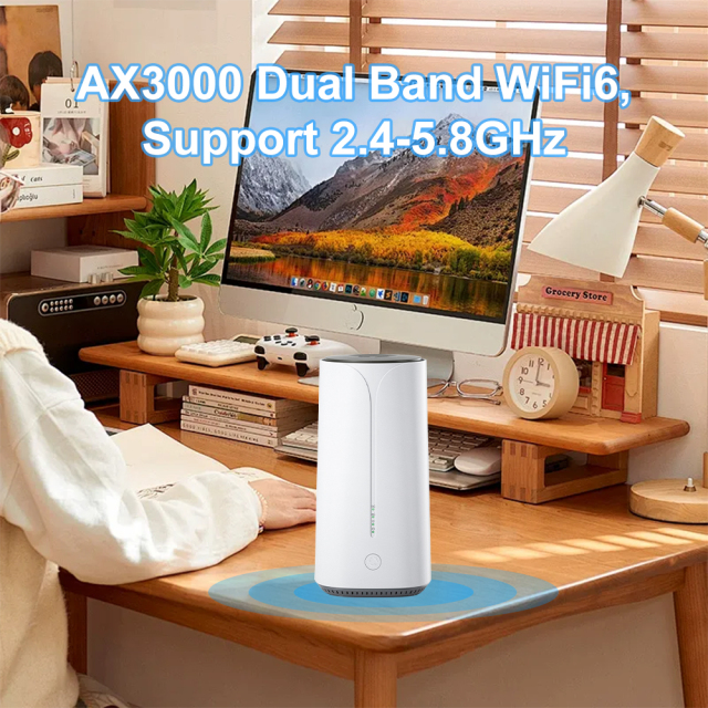L2TP PPTP KuWFi 5g Cpe 3000Mbps Dual Band Modem Wifi6 128users Network 5g Sim Router with 2.5Gbps LAN Port