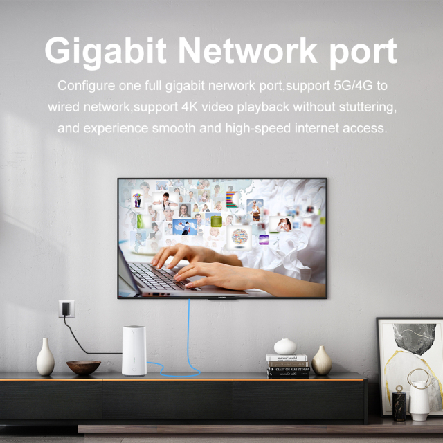 L2TP PPTP KuWFi 5g Cpe 3000Mbps Dual Band Modem Wifi6 128users Network 5g Sim Router with 2.5Gbps LAN Port