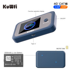 KuWFi CAT7 1200Mbps Dual Band Global Band Travel Hotspot Pocket 4g+ Mobile Sim Card Lte Router