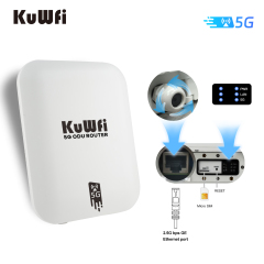 KuWFi 4.67Gbps High-Speed Connectivity 2.5G Port 48V TR069 ODU 5G LTE Wireless Router With SIM Card Slot