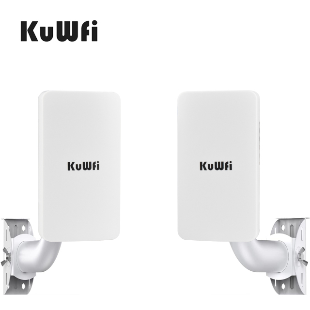 KuWFi 1KM PTP Long Range 2.4GIp65 Waterproof Repeater Outdoor Point to Point Wireless CPE Bridge