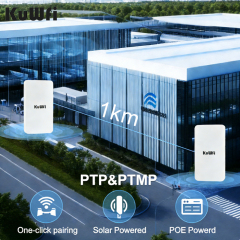 KuWFi 1KM PTP Long Range 2.4GIp65 Waterproof Repeater Outdoor Point to Point Wireless CPE Bridge