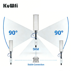 KuWFi 17dBi 90° Direction Antenna One-click Pairing Waterproof Base Station 5KM Wireless CPE Bridge