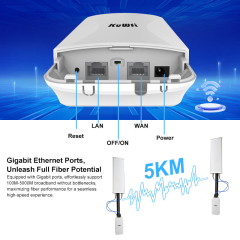 KuWFi 17dBi 90° Direction Antenna One-click Pairing Waterproof Base Station 5KM Wireless CPE Bridge