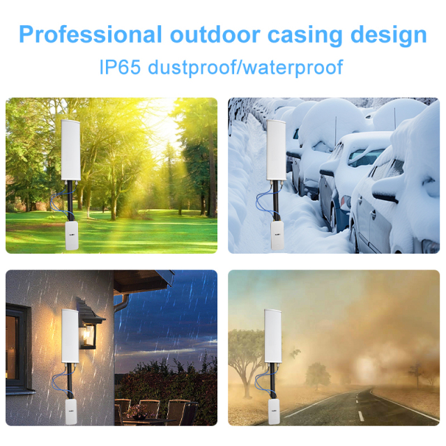 KuWFi 17dBi 90° Direction Antenna One-click Pairing Waterproof Base Station 5KM Wireless CPE Bridge