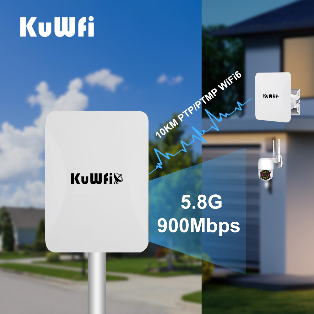 KuWFi 24V POE Solar 5ghz 10KM 15KM PTP PTMP Base Station TDMA Bridge Support Starlink Kit Support