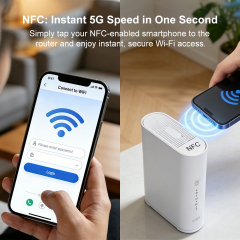 KuWFi Ax3000 Wifi6 2 Sim Card VPN P2TP Dual Band NFC Function 5g Sim Router with 2.5G Port