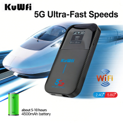 KuWFi 5G Ultra-Fast Speeds Stable signal Connectivity LCD WiFi6 Dual Band 5g Outdoor Cpe Sim Router for Remote Work