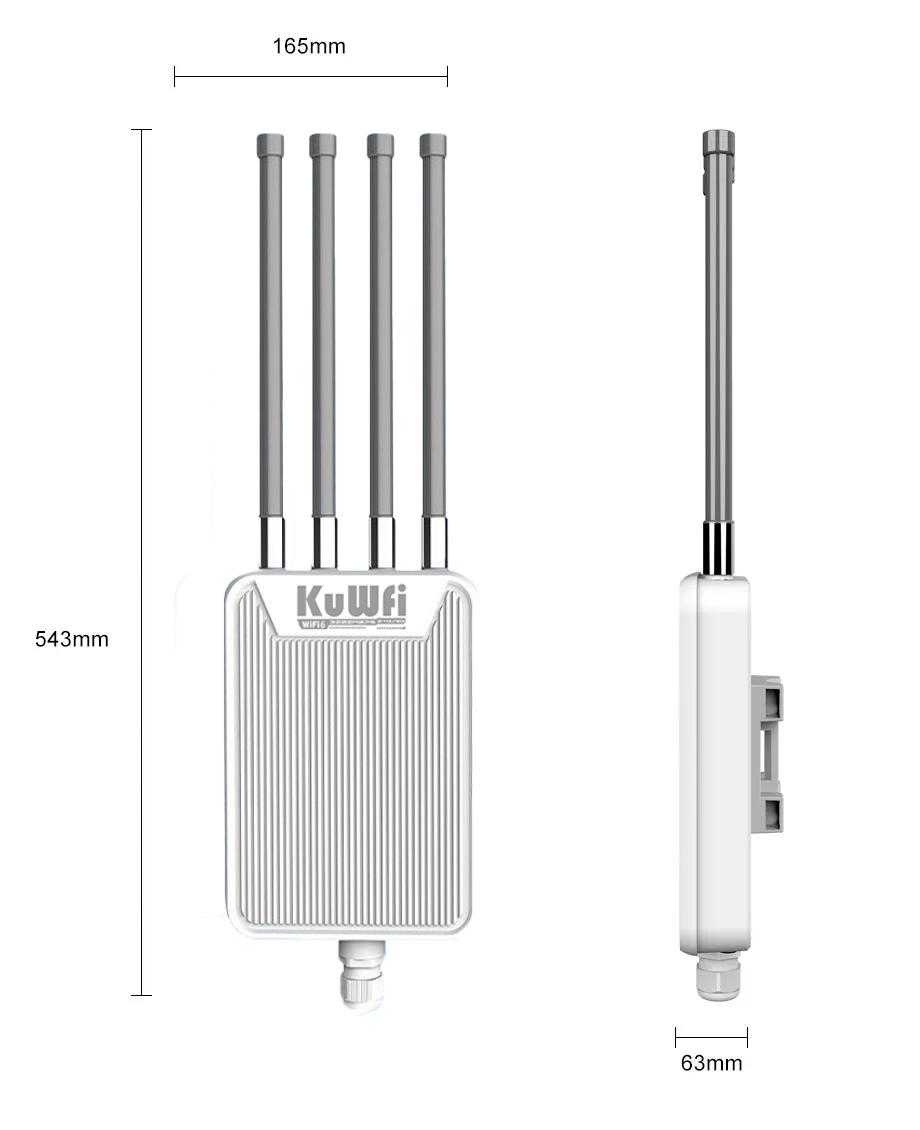 KuWFi Wifi ap Wifi6 Ax3000 Extend Long-Range Coverage 256 Users Connectivity Mesh Outdoor Access Point