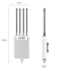 KuWFi Wifi ap Wifi6 Ax3000 Extend Long-Range Coverage 256 Users Connectivity Mesh Outdoor Access Point